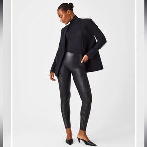 Spanx Faux Leather Moto Leggings • Black • Medium